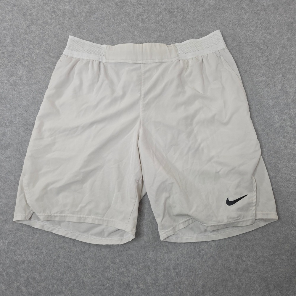 Nike Court Dri-FIT Tennis Shorts Mens Large Cream Off White Athletic Gym Pockets